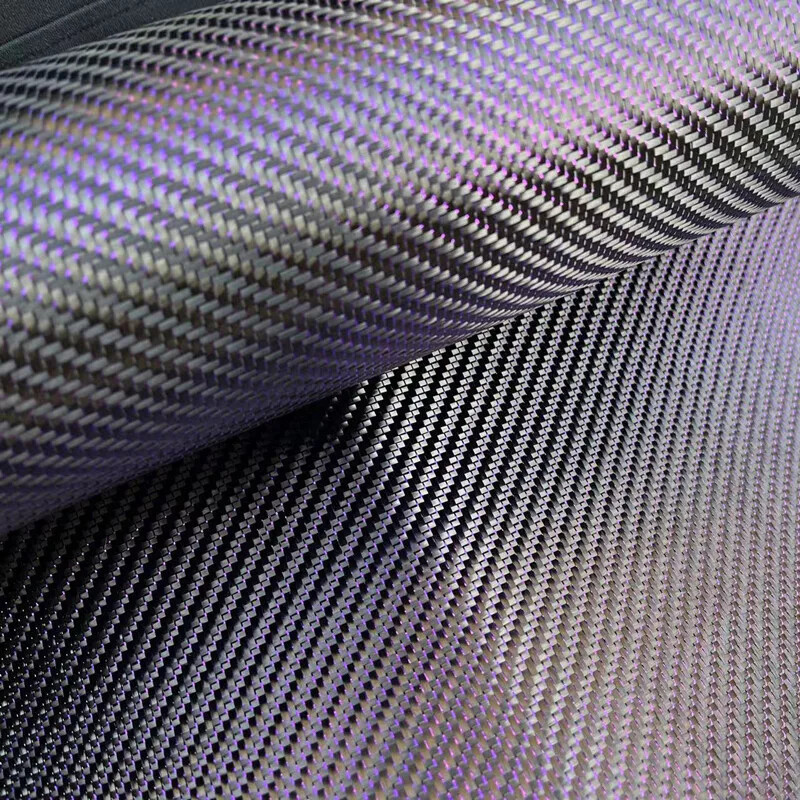 3k 200g real carbon fiber & metal wire mixed woven red blue Violet green golden
