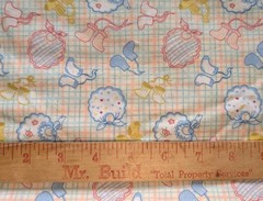 Set Of 4 Blue Baby Themed Fabric Pcs Cotton See Description Below