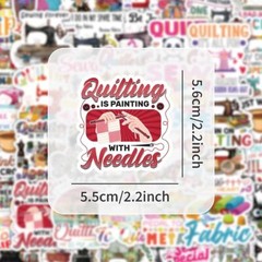 50Pcs Sewing Machine Stickers Quilting Theme Waterproof New2 Sewing/Quilting