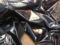 BLACK REFRACTIVE HOLOGRAM VINYL FAUX LEATHER-4 WAY STRETCH DANCE WEAR SPANDEX.