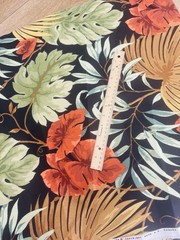 8 YARDS Richloom Outdoor Upholstery Fabric 55” W Tropical Leaves Botanical Blak