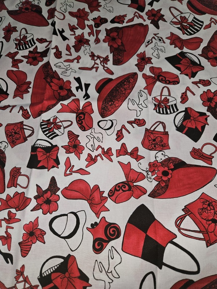 HTF Loralie Harris For Loralie Designs Hats,Bags & Shoes Oh My! Cotton 18″x 45″
