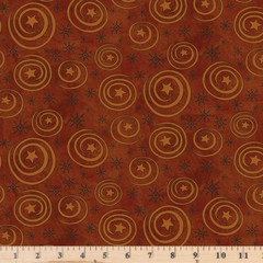 Spooky Stars and Swirls Rusty Oak Halloween Fabric C17573 By half yd cont cuts