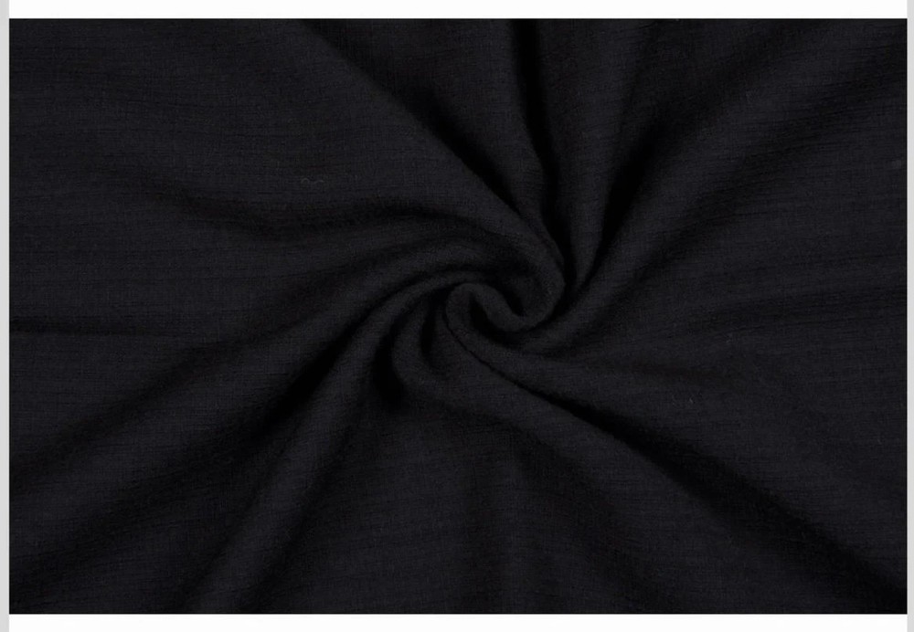 $36 for 2 Yards Real 100% Wool (Flannel) Italian Fabric – Black Color