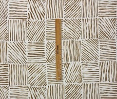 SCHUMACHER KATAMA CARAMEL BROWN BLOCK GEO EXCLUSIVE LINEN FABRIC 2.1 YARDS 54″W
