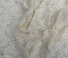 Ivory Nylon Spandex Lace Fabric by the Yard Heavy Weight