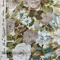 Vtg 1981 Arthur Sanderson Flower Show Home Decor Fabric Cotton 7 3/4 Yds x 50″W