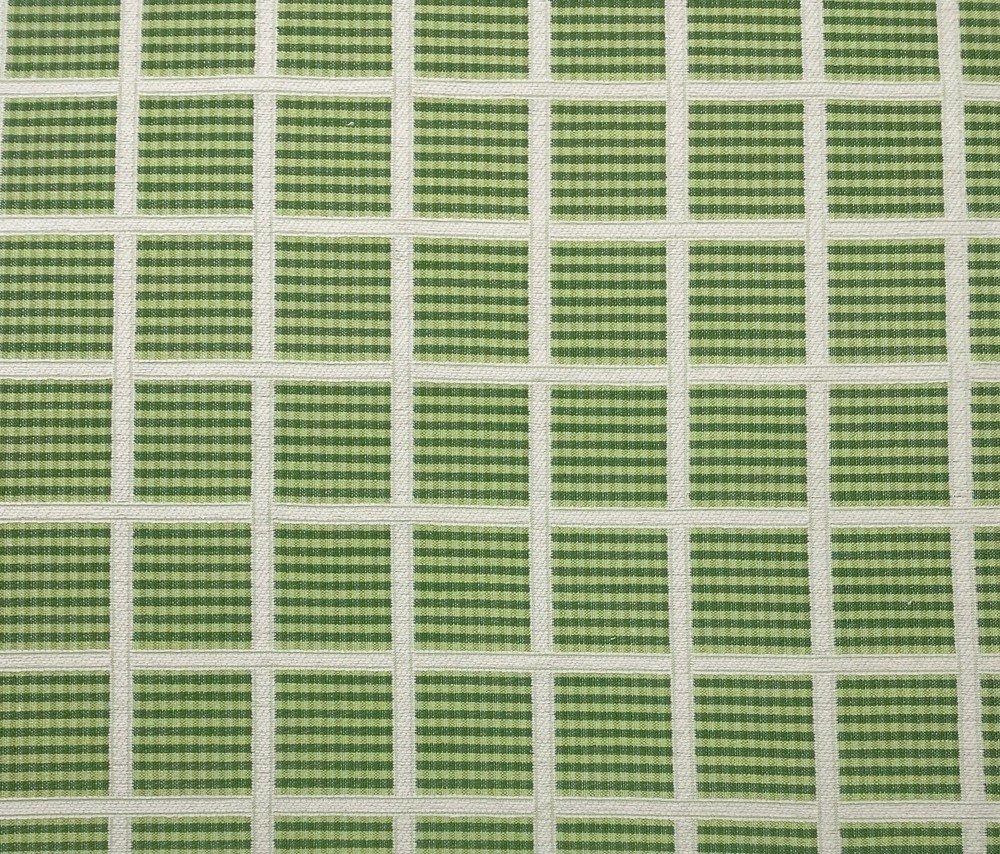 BALLARD DESIGN HAMILTON GREEN InsideOut® CHECK STRIPES FABRIC BY THE YARD 55″W