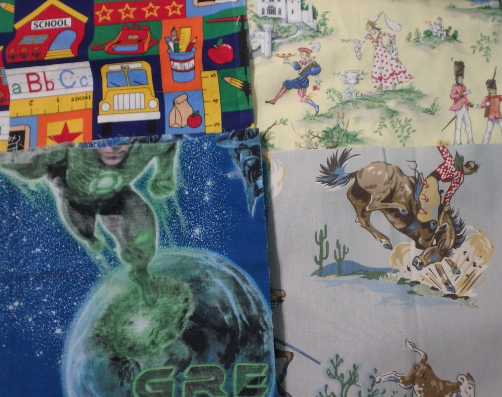 5 lb 1 oz Box of Assorted Fabric Scraps – Kids, Holidays, Varied Prints FSBTB144
