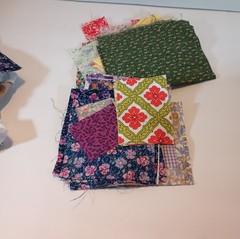 1 Pound 15 Ounces Cotton Print Fabric Quilt Scraps Leftover Squares E