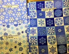 Vintage Christmas Cheater Quilt Cotton Fabric 7 1/2 yards jolly snowflakes