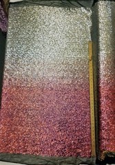 Iridescent Pearl Lavender to Silver Nylon 2WAY Stretch Mesh OMBRE Sequin Fabric