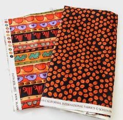 2 Coffee Theme Fabrics Hoffman COFFEE TALK & Blank Textiles CUPS 1yd Each Cotton