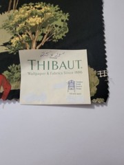 THIBAUT Black CASTLE PINE EQUESTRIAN Pattern 25″ Square Cotton Sateen Fabric