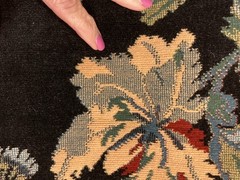 Sample Fabric Jacobean Black Floral Upholstery Germany Velvet Pile The Twigs