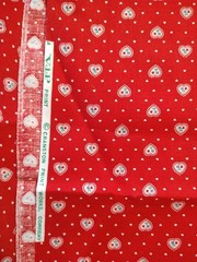 REMNANT Cranston Miniature Hearts Fabric Cotton Fabric Red Valentine’s 8 1/2″x9″