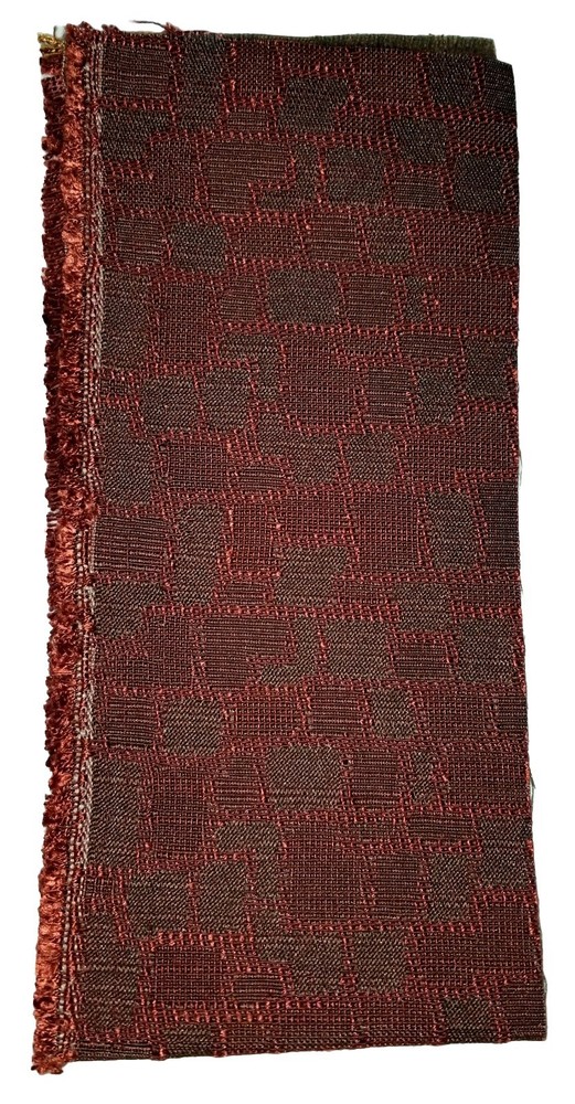 Upholstery Fabric Swatch Dark Rust w/ Dark Gray Tones 18.25″X 4″ #8 Bat Quilting