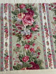 Heavy/Medium 100% Cotton Cabbage Rose fabric 57” Long , 17” Wide From Tablecloth