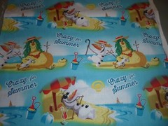 Frozen, Olaf “Crazy For Summer” Cotton fabric 15 INCHES WIDE and 36 inches long