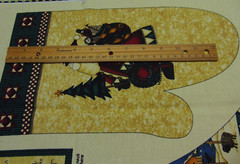 MMFab Debbie Mumm Cotton Fabric Christmas Apron & Mitt Panel Cut-Out
