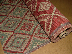 Rosso Kilim Chenille Fabric Curtain Upholstery Cushion Throws Footstool Use