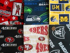 15 NFL MLB Football Baseball League Teams Fat/Long Quarter Quilt Fabric Bundle