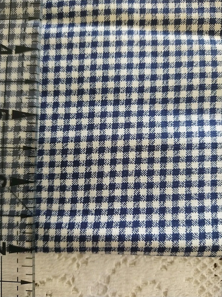 REMNANT Navy Blue & White 1/16″ Micro-Gingham Check Fabric 16″ x 23″