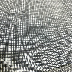 Cotton Fabric White Dark Blue Stripes Check Plaid 3 5/8 yards x 42″ Quilters
