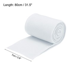 1 Pair White Elastic Cuffs Ribbed Trims Sewing Cotton Cuff Sleeve