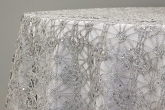 5 Yards Sequin Studded Chemical Lace Embroidery Fabric Table Runner Overlay Sash