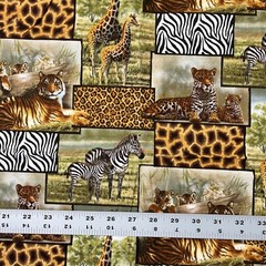 Safari Fabric Giraffe, Zebra, Tiger VIP Cranston Sold by the yard