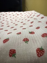 Vintage Delicate Fabric White with Mini Strawberries Fabric 2 Yards 72”x 44”