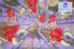 5 Yard Purple Hand Block Fruit Print Cotton Fabric Dressmaking Sewing
