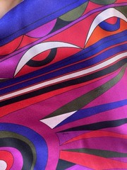 Italian Deadstock 100% Silk Twill 69 GSM Fabric Panel 22”x44” Emilio Pucci Logo