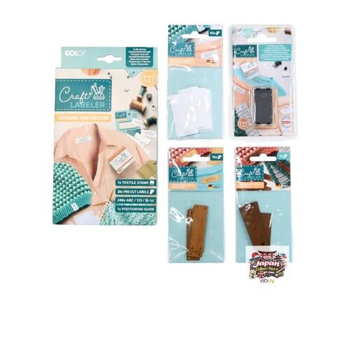 NEW Nippon Chuko Craft Labeler Stamp Set + Ink + 3 Types of Labels (5-piece set)