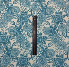 RICHLOOM FERNDALE TURQUOISE BLUE WHITE FLORAL LEAF MULTIUSE FABRIC BY YARD 54″W