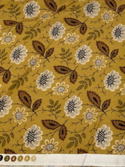 ANDOVER FABRICS – WOODLANDS #7458-GOLD FLORAL BY JO MORTON (2013)- 1/2 YD