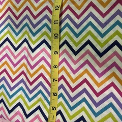 ⁠Joann Fabric Rainbow Chevron Zig Zag Multi Color Cotton Quilting Crafting 2 Yds