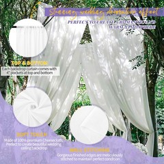 Teruntrue 6 Panel White Ceiling Drapes Wedding Cheesecloth Ceiling Drapes