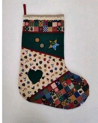Cranston Country Patchwork Print Fabric Cut & Sew Christmas Stocking Completed-A