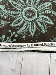 VTG Poly Cotton Fabric Decorator Woven Green Brown 2.33 yards 44″ Wide Hancock