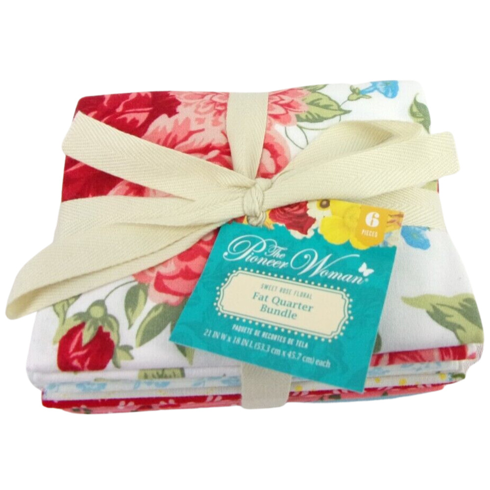 Pioneer Woman 6pc SWEET ROSE Fat Quarter Bundle 18″ x 21″ 100% Cotton Quilt