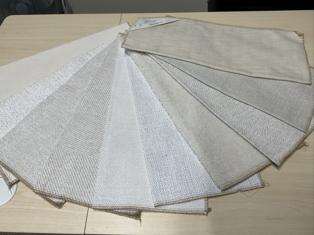 10 Pack Upholstery Samples Creamy Whites Ea ~17” X 19”