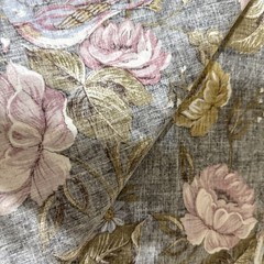 Vintage NOS Floral Print Fabric 2 Yards 45″ Wide Medium Weight Cotton? Unused