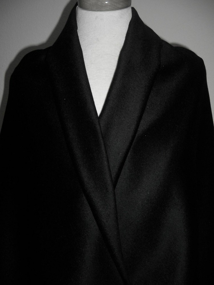 6.5yds x 58″ LUSTROUS BLK JACKET LITECOAT WGT 50% CASHMERE 50% WOOL AT 20% OFF
