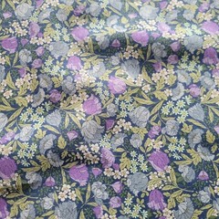 Liberty/Wm Morris Floral on Navy Japanese Cotton Shirting – NO METALLIC