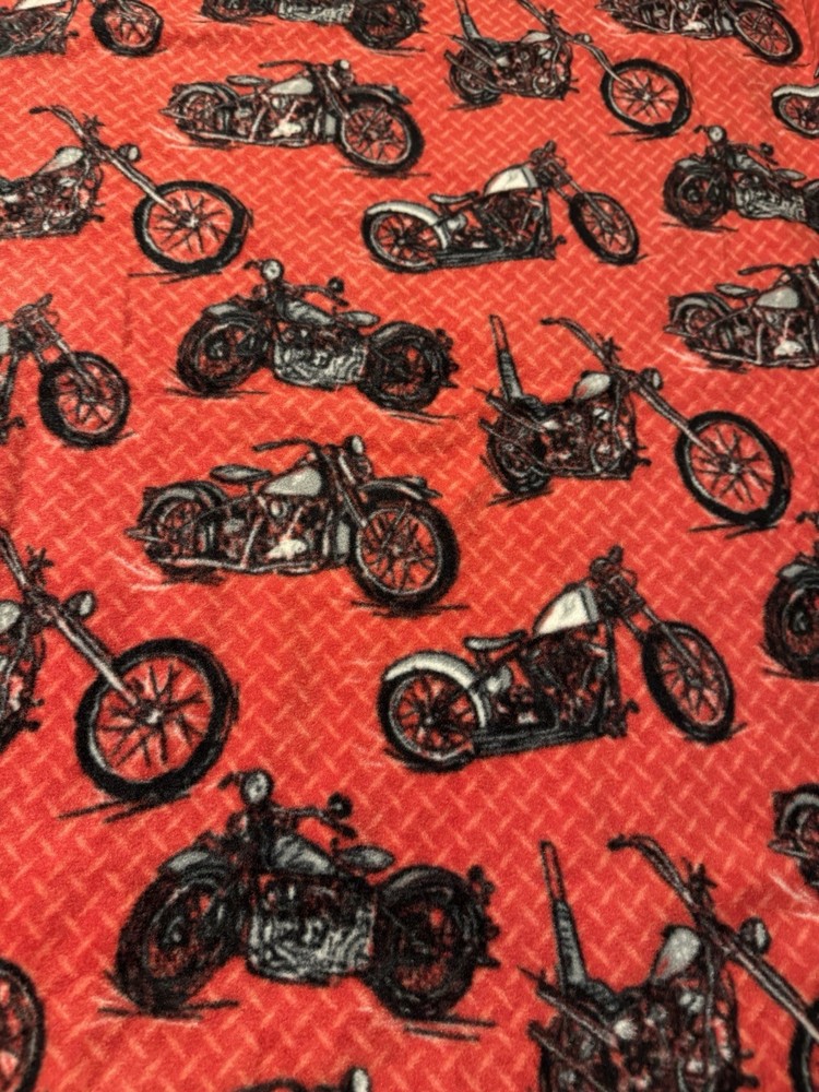 anti pill fleece fabric 1 Yard 8” Lot -motorcycles