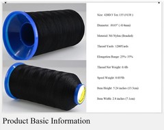 Selric [2400Yards / Black + White] Pack of 2 T135 #138 420D/3, + White