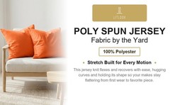 Poly Spun Jersey Fabric by the Yard 100% Polyester Knit 2-Way Stretch 140 GSM