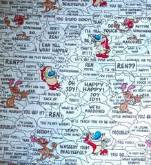 Ren & Stimpy Speech Bubbles Fabric 90’s Cartoon ~ By the 1/2 Yard – CP74612